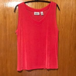 Chico's Travelers V-Neck Pink Sleeveless Top Size 1/S/8